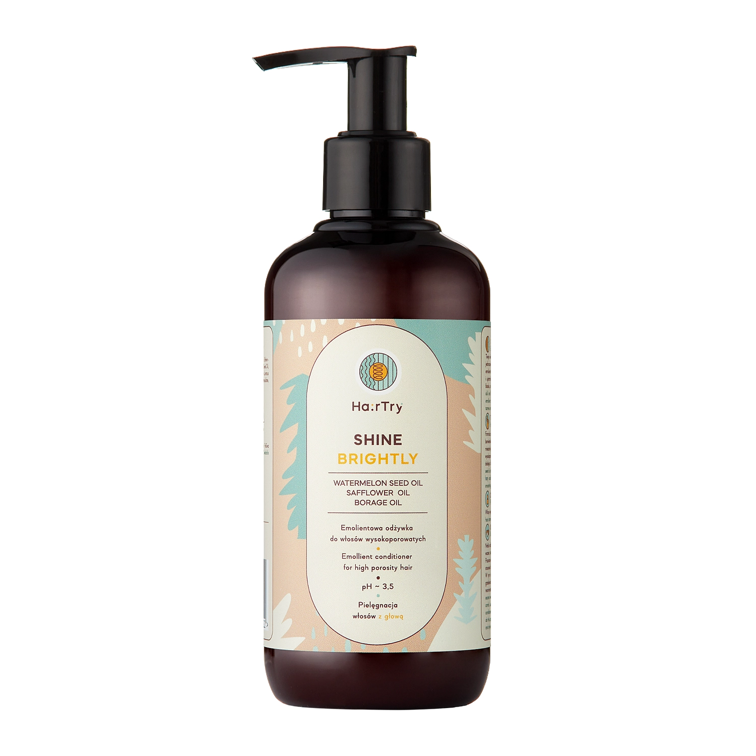HairTry - Shine Brightly - Emolientowa Odżywka do Włosów Wysokoporowatych