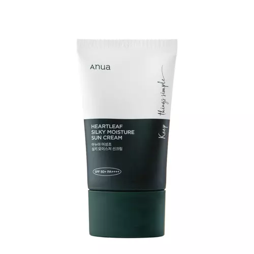 Anua - Heartleaf Silky Moisture Sun Cream SPF50+/PA++++ - feuchtigkeitsspendende Gesichtscreme mit Filter - 50ml