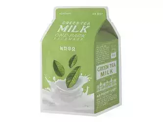 A'pieu - Milk One Pack - Green Tea Milk - Gesichtsmaske mit Grüntee-Extrakt - 21g