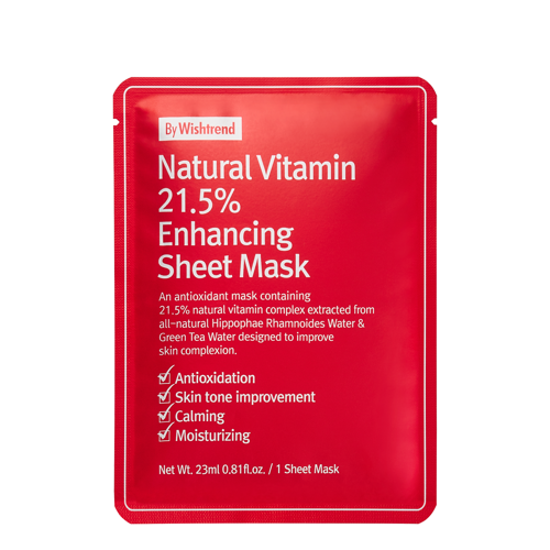 By Wishtrend - Natural Vitamin C21 5% Enhancing Sheet Mask - Vitamin C Tuchmaske - 1pc/23ml