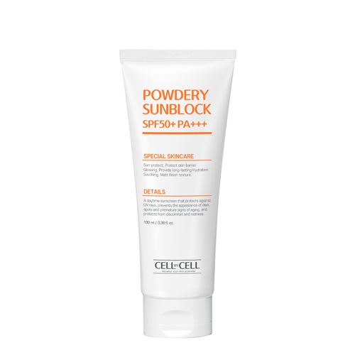 Cell by Cell - Powdery Sun Block Cream SPF50+ PA+++ - Sonnenschutzcreme mit pudrigem Finish - 100ml