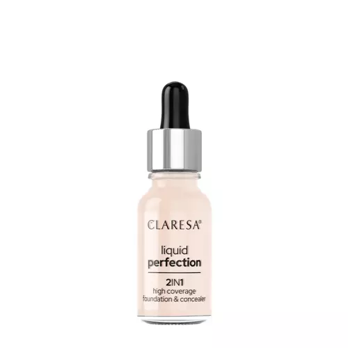 Claresa - Liquid Perfection - 2-in-1 Abdeckstift und Foundation - 101 Light - 18g