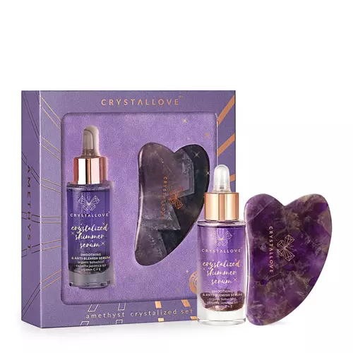 Crystallove - Amethyst Crystallised Set - Gesichtsserum mit Amethyst und Gua Sha Stein- 30ml