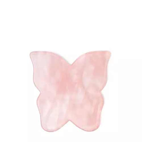 Crystallove - Gua Sha Gesichtsmassage Platte - Rosenquarz Schmetterling