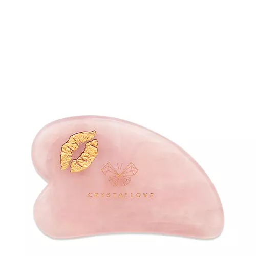 Crystallove - Selflove Set - Gua Sha Gesichtsmassageplatte aus Rosenquarz