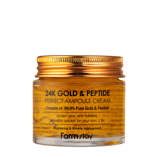 Farmstay - 24K Gold & Peptide Perfect Ampoule Cream - Gesichtsampulle mit Peptiden - 80ml