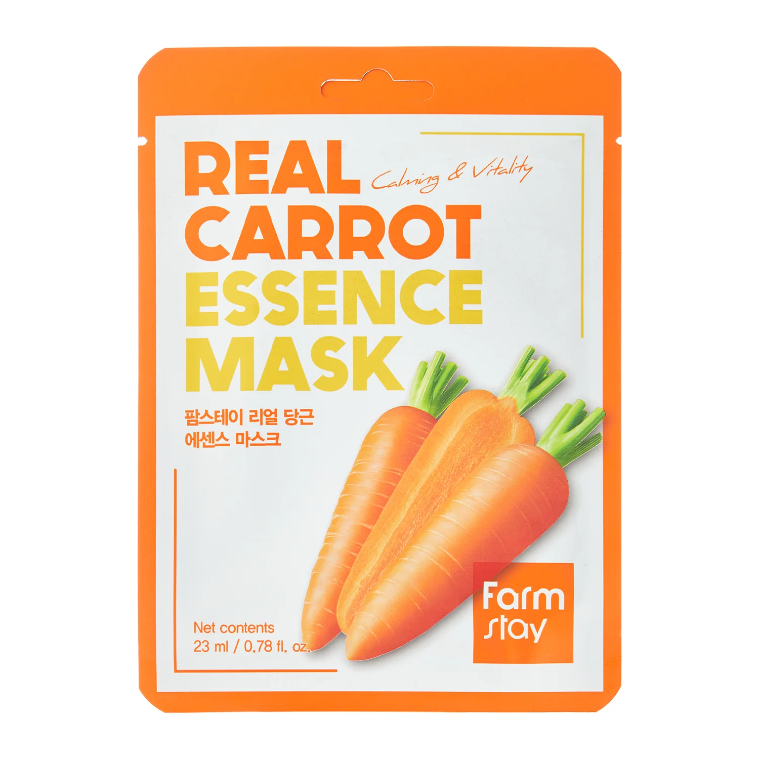 Farmstay - Real Carrot Essence Mask - Aufhellende Karotten-Tuchmaske - 23ml/1pcs