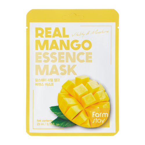 Farmstay - Real Mango Essence Mask - Glättende Tuchmaske mit Mango-Extrakt - 23ml/1pcs