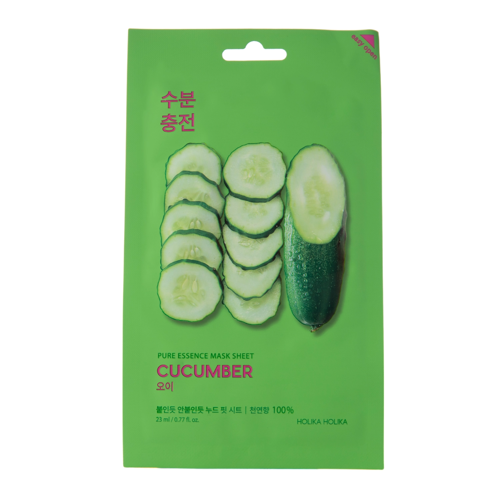 Holika Holika - Pure Essence Mask Sheet - Cucumber - Feuchtigkeitsspendende Tuchmaske mit Gurkenextrakt - 23ml