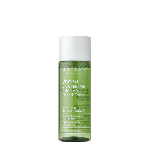 Mary&May - Vegan CICA Tea Tree AHA PHA Toner - Veganes Säure Gesichtswasser - 30ml