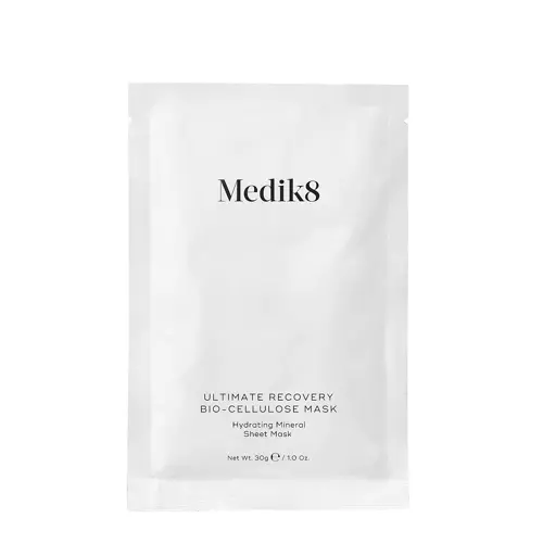 Medik8 - Ultimate Recovery Bio-Cellulose Mask - Hydrating Mineral Sheet Mask - Regenerierende - Lindernde Gesichtsmaske mit Hyaluronsäure - 6 Stück