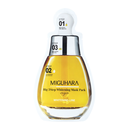 Miguhara - Big3 Step Whitening Mask Pack Origin - Aufhellende Tuchmaske - 1.7ml + 25ml + 2ml