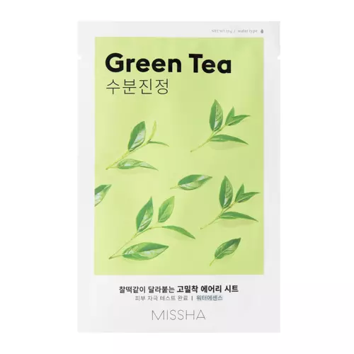 Missha - Airy Fit Sheet Mask - Green Tea- Feuchtigkeitsspendende Tuchmaske - 19g