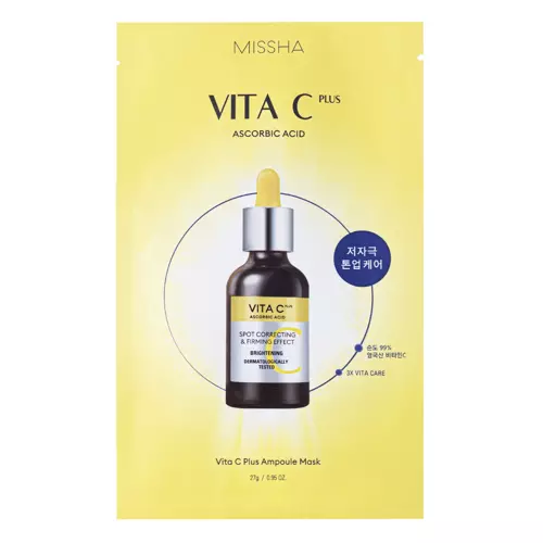 Missha - Vita C Plus Spot Correcting & Firming Ampoule Sheet Mask - Aufhellende Vitamin C Tuchmaske - 27g