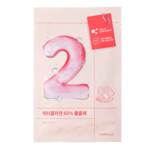 Numbuzin - No.2 - Water Collagen 65% Voluming Sheet Mask - Tuchmaske mit Kollagen - 33g