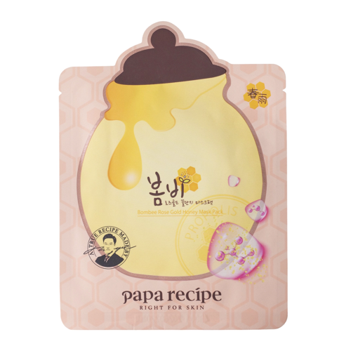 Papa Recipe - Bombee Rose Gold Honey Mask - Aufhellende und feuchtigkeitsspendende Rosentuchmaske - 1Stk/25g