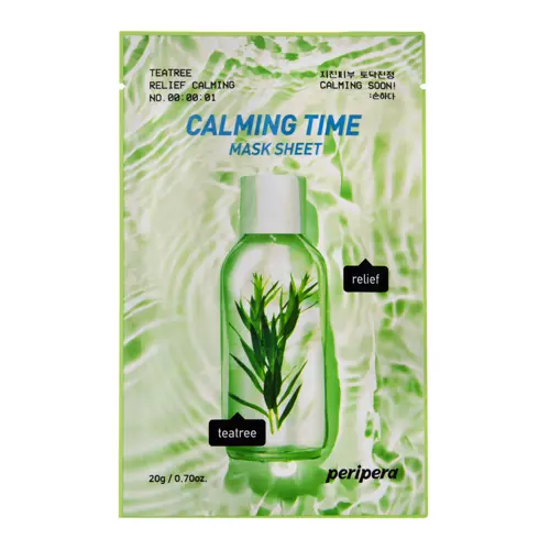 Peripera - Calming Time Mask Sheet Teatree Relief Calming - Lindernde Tuchmaske mit Teebaum - 20g