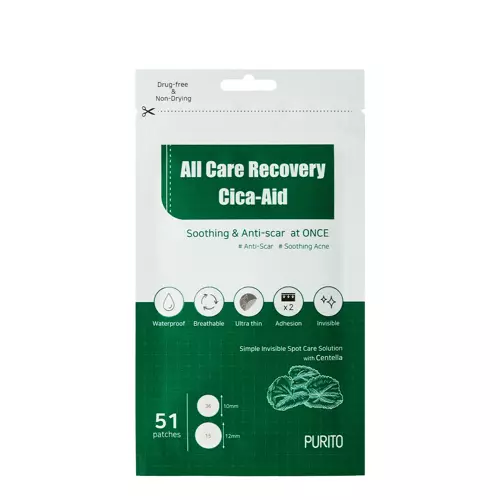 Purito - All Care Recovery Cica-Aid – Cica-Pflaster gegen Hautunreinheiten - 51 Pflaster