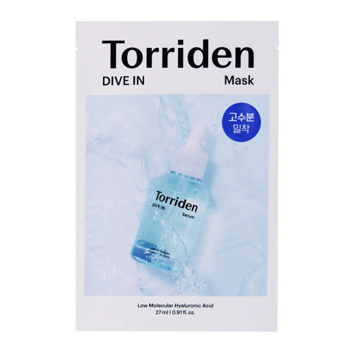 Torriden - Dive-In - Low Molecule Hyaluronic Acid Mask - Tuchmaske mit niedermolekularer Hyaluronsäure und Panthenol - 1pc.