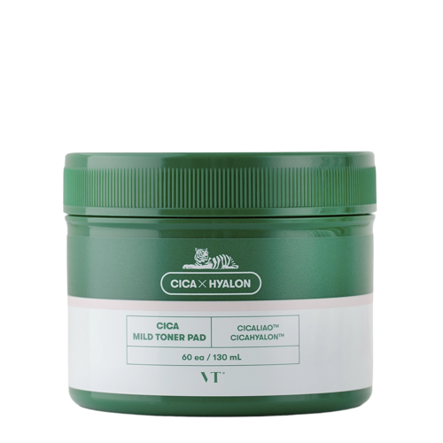 VT Cosmetics - CICA Mildes Gesichtswasser - Peelende Pads mit Centella und Salicylsäure - 60 Stück/130ml