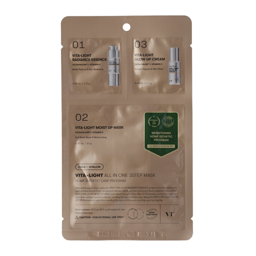 VT Cosmetics - Vita-Light All In One 3Step Mask - Aufhellende Tuchmaske - 1.5g+1.5g+25g