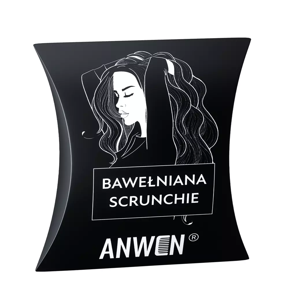 Anwen - Baumwoll-Scrunchie - Schwarzer Haargummi