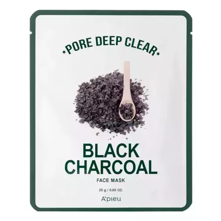 A'pieu - Pore Deep Clear Black Charcoal Sheet Mask - Reinigende Aktivkohle-Blattmaske - 25g