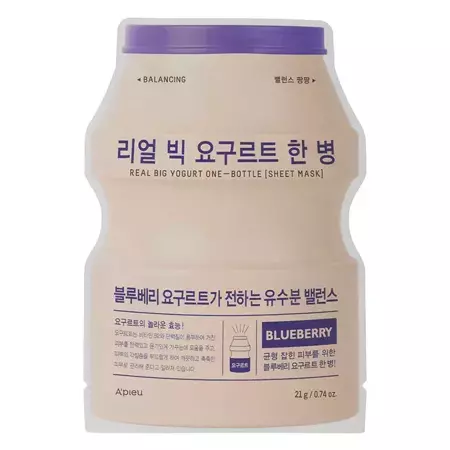 A'pieu - Real Big Yogurt One-Bottle #Bluberry - Aufhellende Maske mit Heidelbeerextrakt - 21g