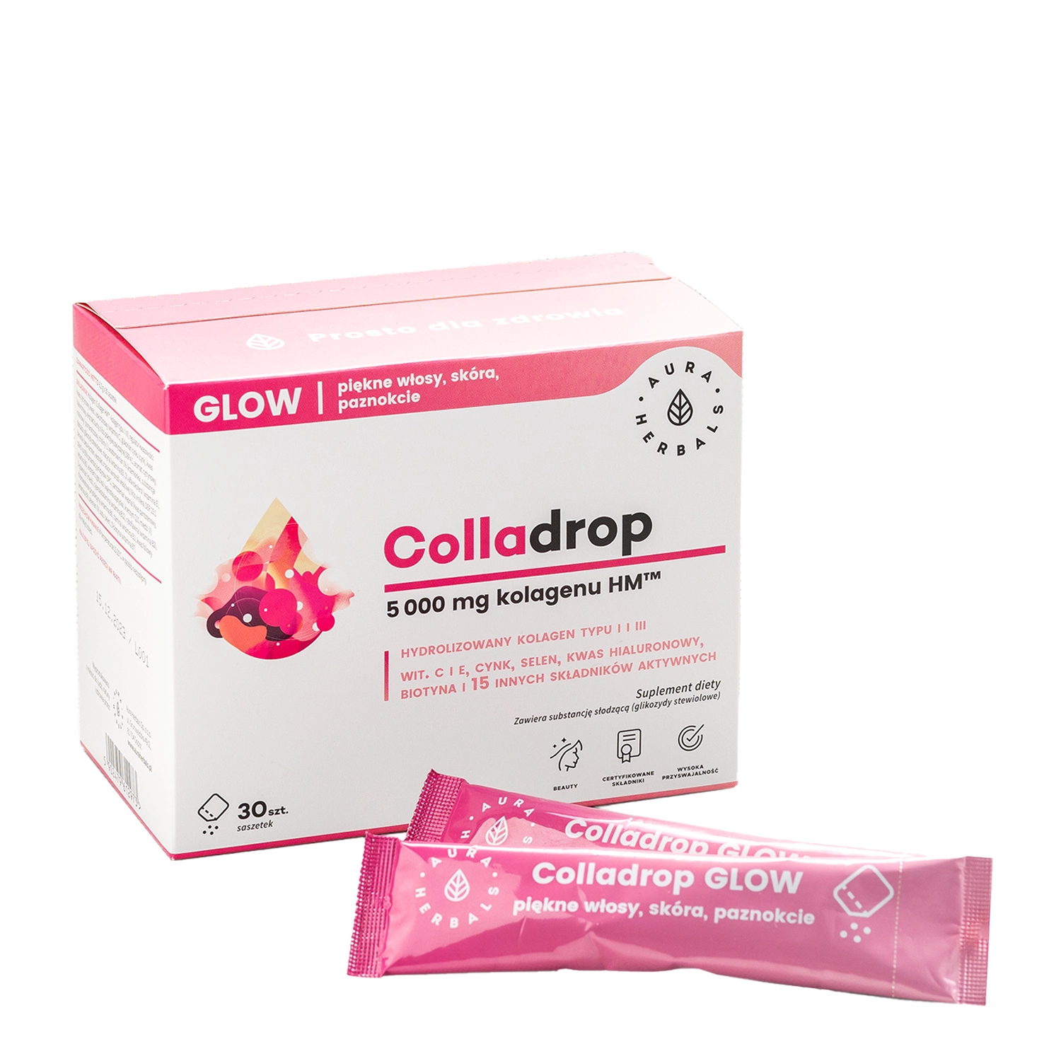 Aura Herbals - Colladrop Glow Meereskollagen 5000 mg - Sachets - 30pcs