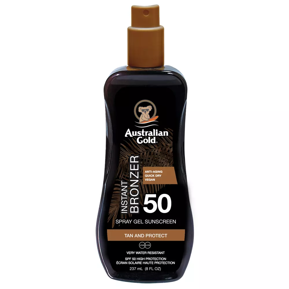 Australian Gold - Spray Gel mit natürlichem Bronzer - Sonnenschutz LSF50 - 237ml