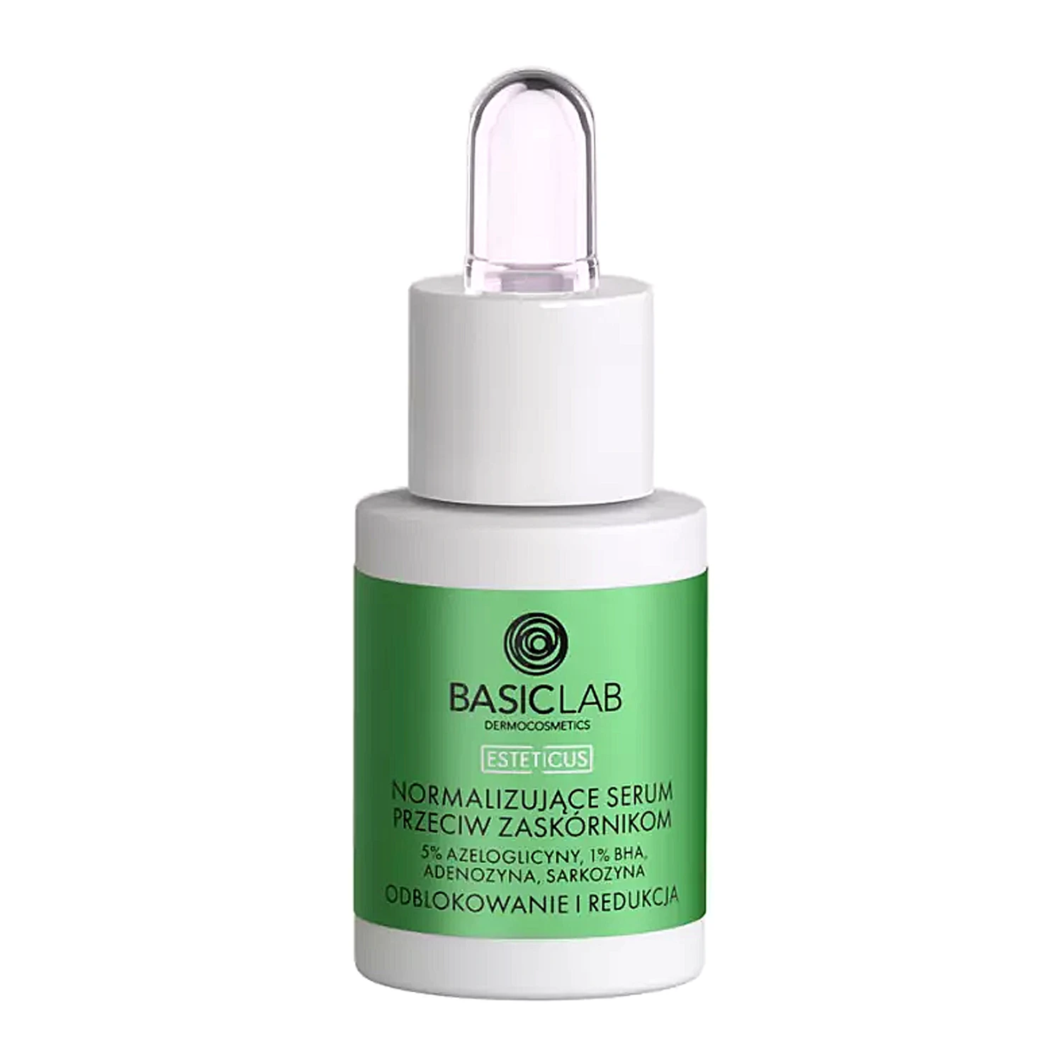 BasicLab - Entstauung und Reduzierung - Normalisierendes Anti-Mitesser-Serum mit 5% Azeloglycin und 1% BHA - 15ml