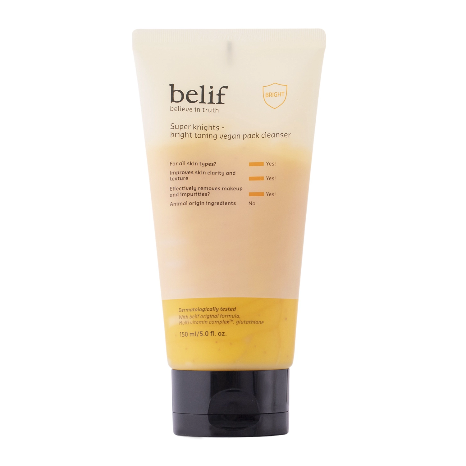 Belif - Super Knights Bright Toning Vegan Pack Cleanser - Aufhellender Gesichtsreinigungsschaum  - 150ml