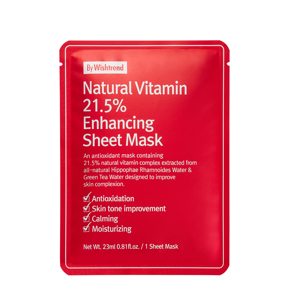 By Wishtrend - Natural Vitamin C21 5% Enhancing Sheet Mask - Vitamin C Tuchmaske - 1pc/23ml  