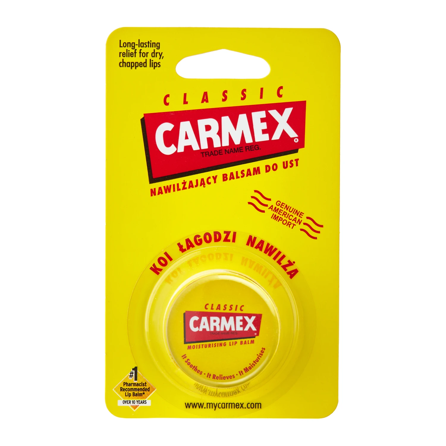 Carmex - Moisturizing Lip Balm  - Feuchtigkeitsspendender Lippenbalsam im Tiegel - Classic - 7.5g 