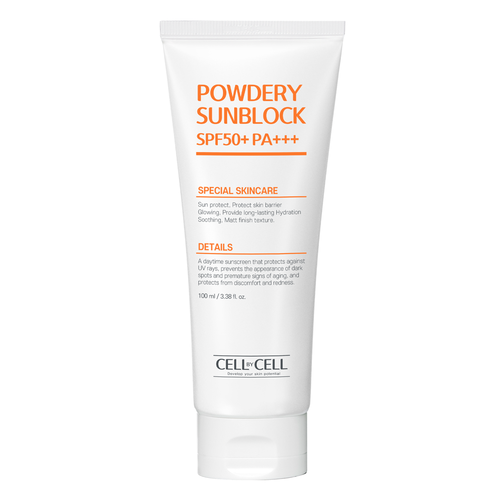 Cell by Cell - Powdery Sun Block Cream SPF50+ PA+++ - Sonnenschutzcreme mit pudrigem Finish - 100ml