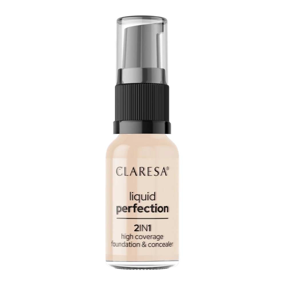 Claresa - Liquid Perfection 2in1 - Abdeckstift und Foundation 2in1 - 101.5 Vanilla - 18g