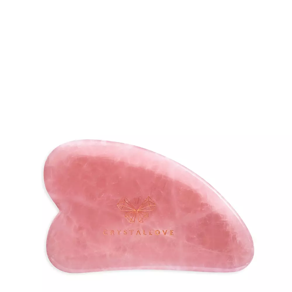 Crystallove - Gua Sha Rosenquarz-Gesichtsmassageplatte