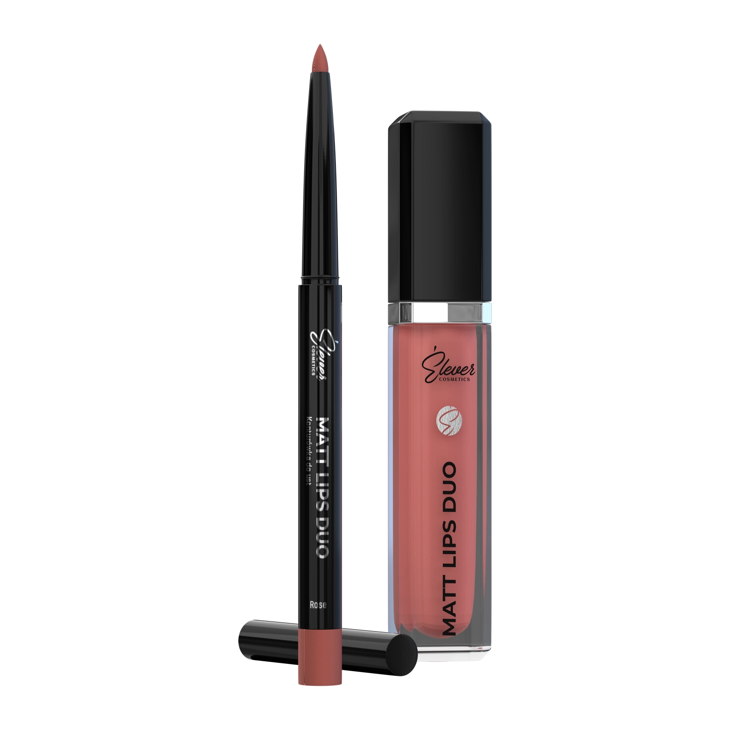 Elever Cosmetics - Matt Lips Duo - Lippenstift und Lipliner - Rose