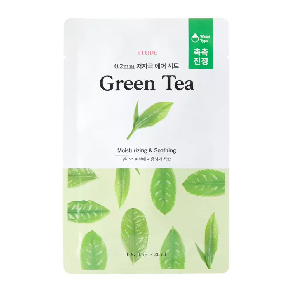 Etude House - 0.2mm Therapy Air Mask - Green Tea - Reinigende und glättende Maske mit Grüntee-Extrakt - 20ml