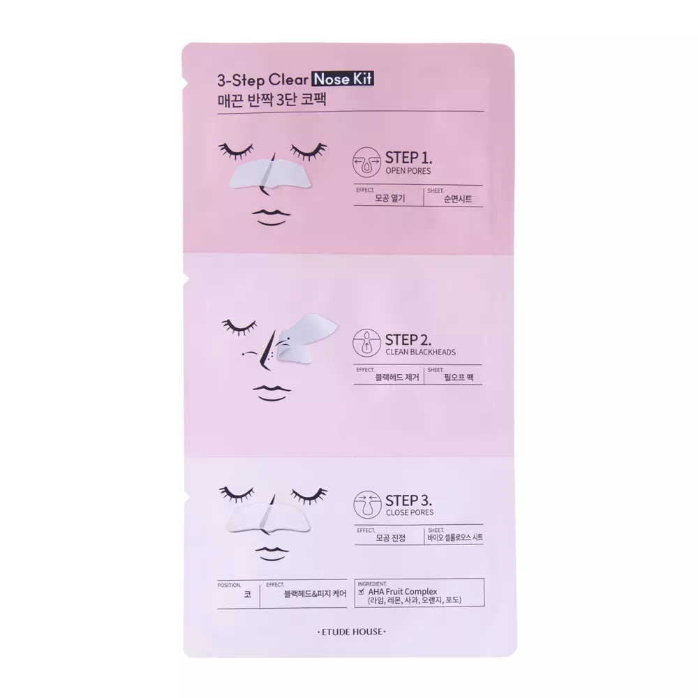 Etude House - 3-Step Clear Nose Kit - 3-stufiges Anti-Mitesser-Kit - 9ml