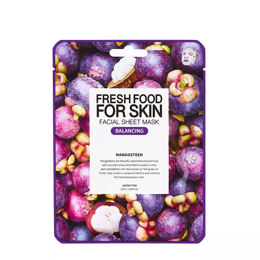 Farmskin - Fresh Food For Skin Facial Sheet Mask Mangosteen - Normalisierende Tuchmaske - 25ml