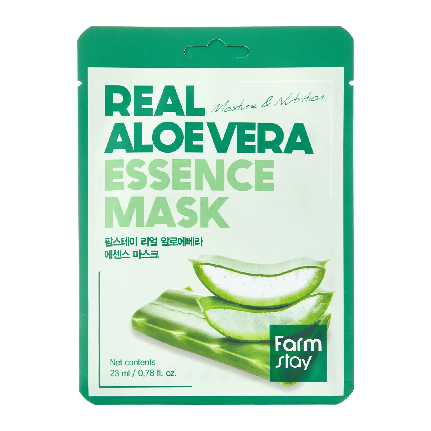 Farmstay - Real Aloe Vera Essence Mask  - Regenerierende Aloe Vera Tuchmaske - 23ml/1pcs