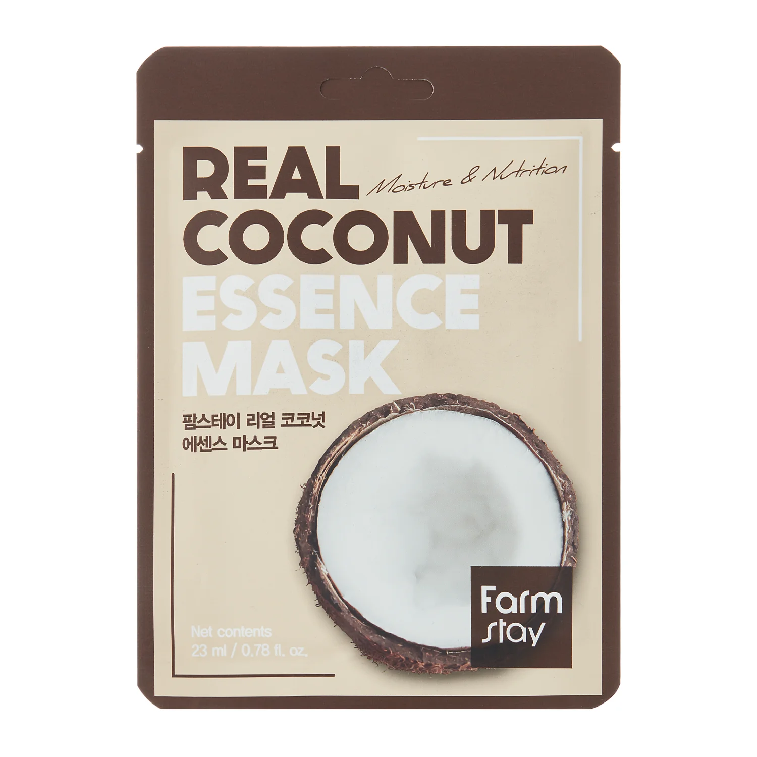 Farmstay - Real Coconut Essence Mask - Feuchtigkeitsspendende und nährende Tuchmaske mit Kokosnuss - 23ml/1Stk.