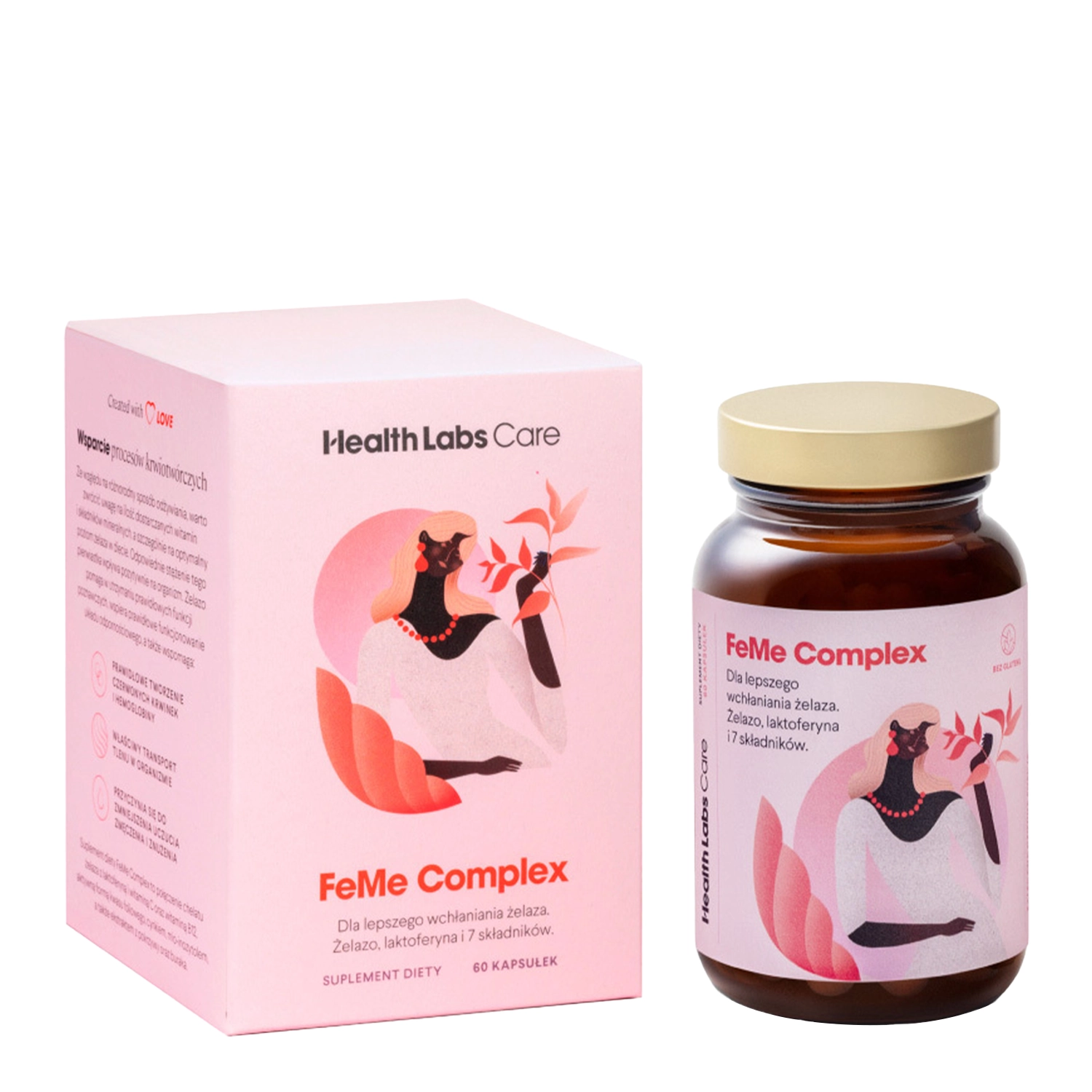 Health Labs Care - FeMe Complex Kapseln mit Eisen und Lactoferrin - 60 Stück/48g