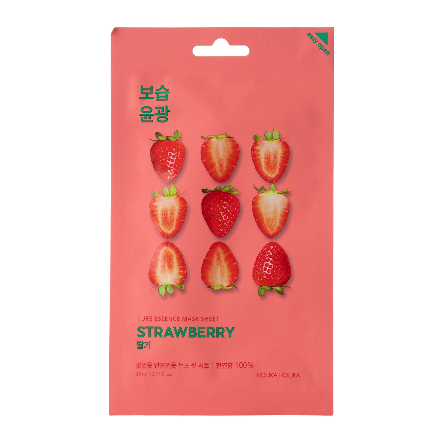 Holika Holika - Pure Essence Mask Sheet - Strawberry - Erdbeerextrakt Tuchmaske - 23ml