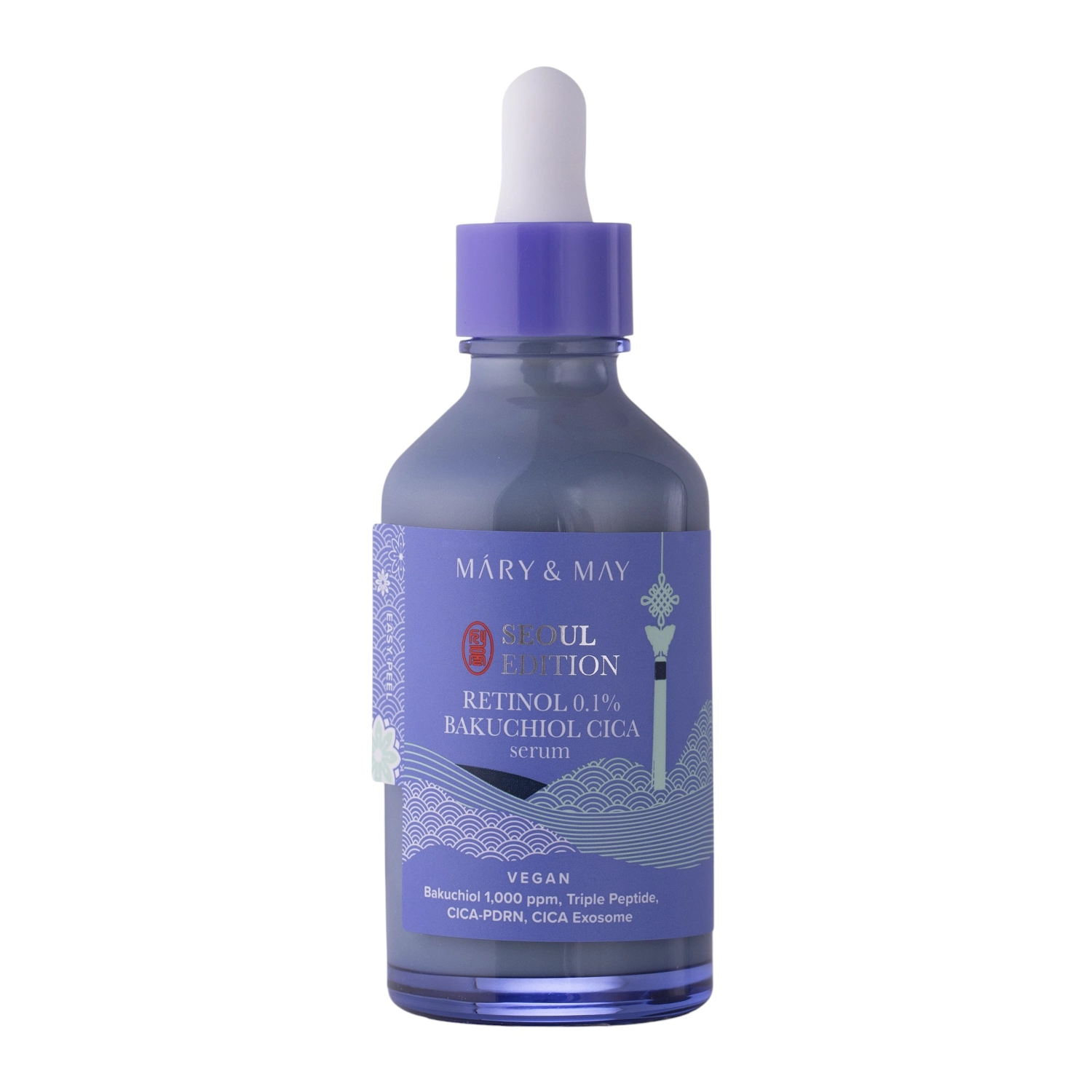 Mary&May - Retinol 0.1% Bakuchiol Cica Serum - Straffendes Gesichtsserum mit Retinol - 80ml