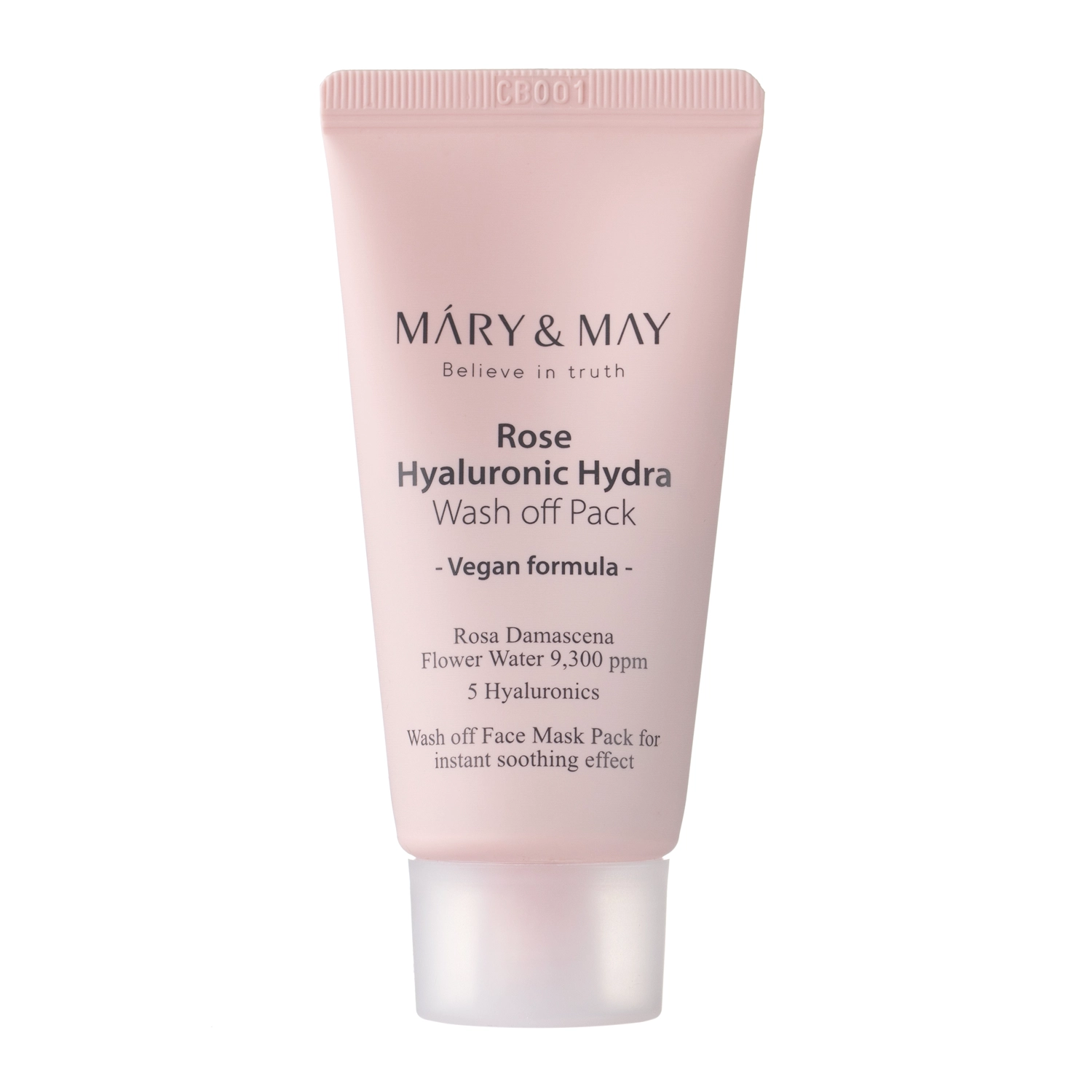 Mary&May - Rose Hyaluronic Hydra Wash off Pack - Creme Gesichtsmaske mit weißer Tonerde - 30g