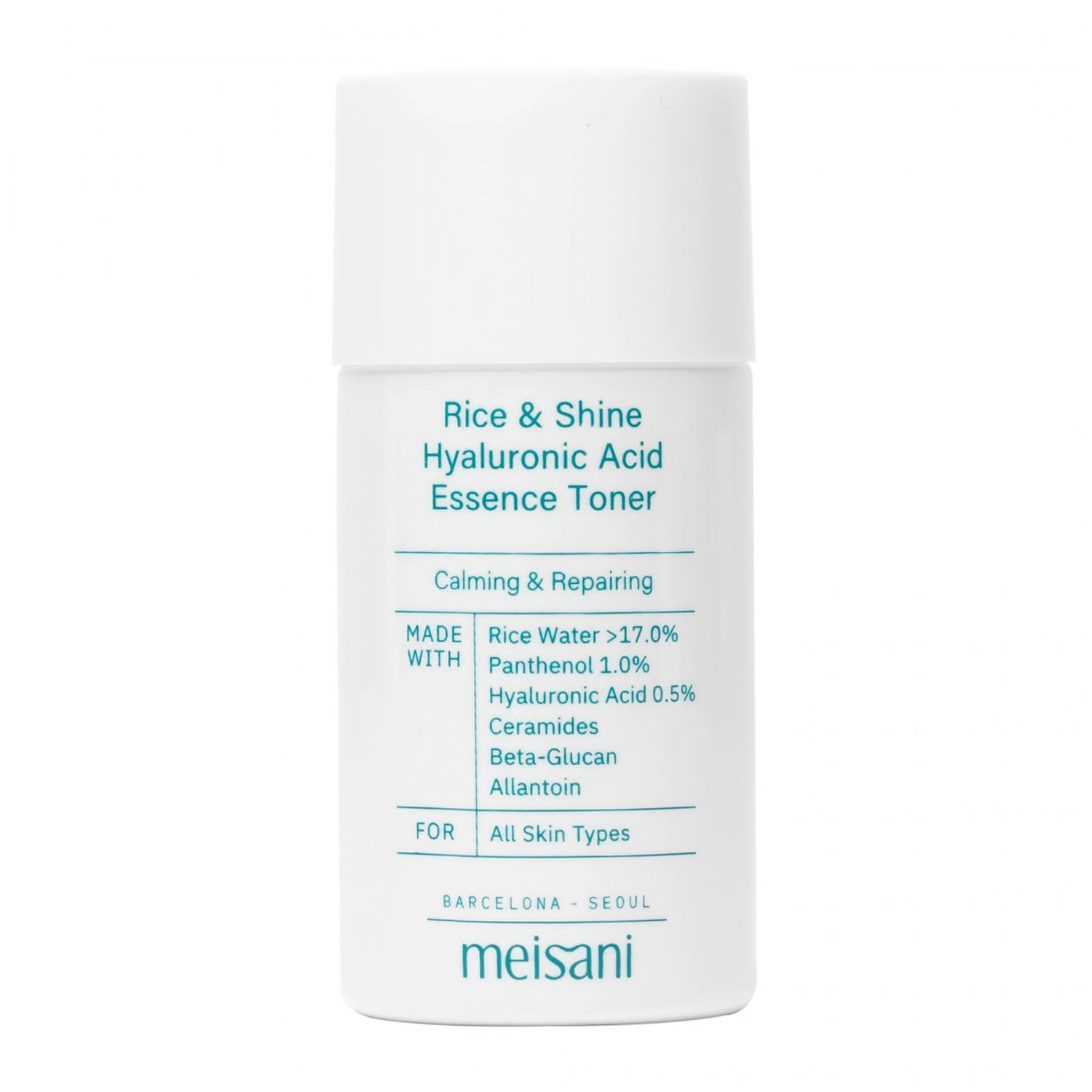 Meisani - Rice & Shine Hyaluronic Acid Essence Toner - Mini - Aufhellendes Gesichtswasser mit Reis - 20ml