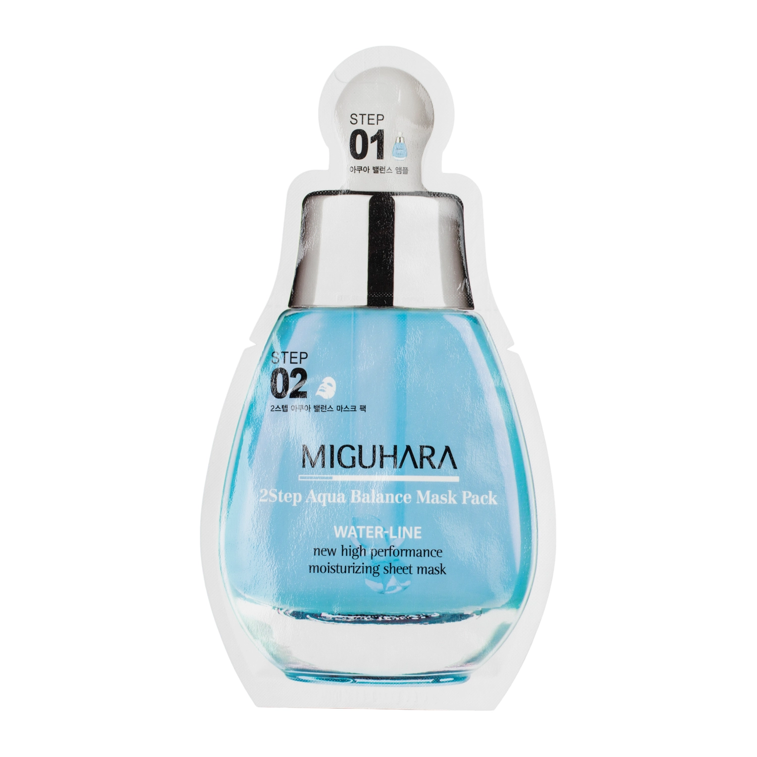 Miguhara - 2Step Aqua Balance Mask Pack - Feuchtigkeitsspendende Tuchmaske - 1.7ml + 25ml