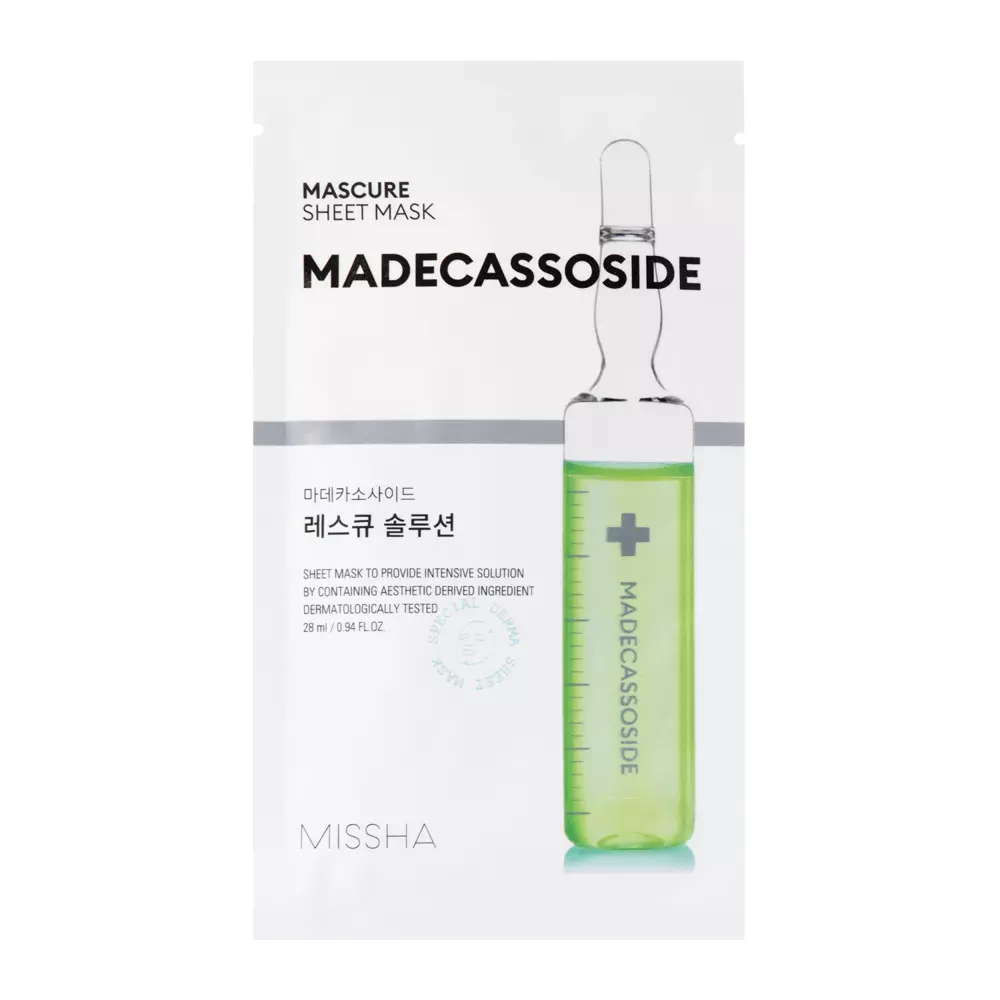 Missha - Mascure Rescue Solution Sheet Mask - Madecassoside - Lindernde Tuchmaske - 28ml